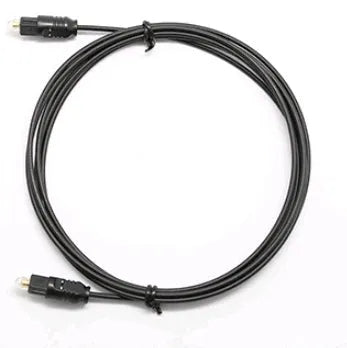 OD2.2 digital audio optical fibre cable with black PVC jacket, showing connector detail and slim 2.2mm profile.