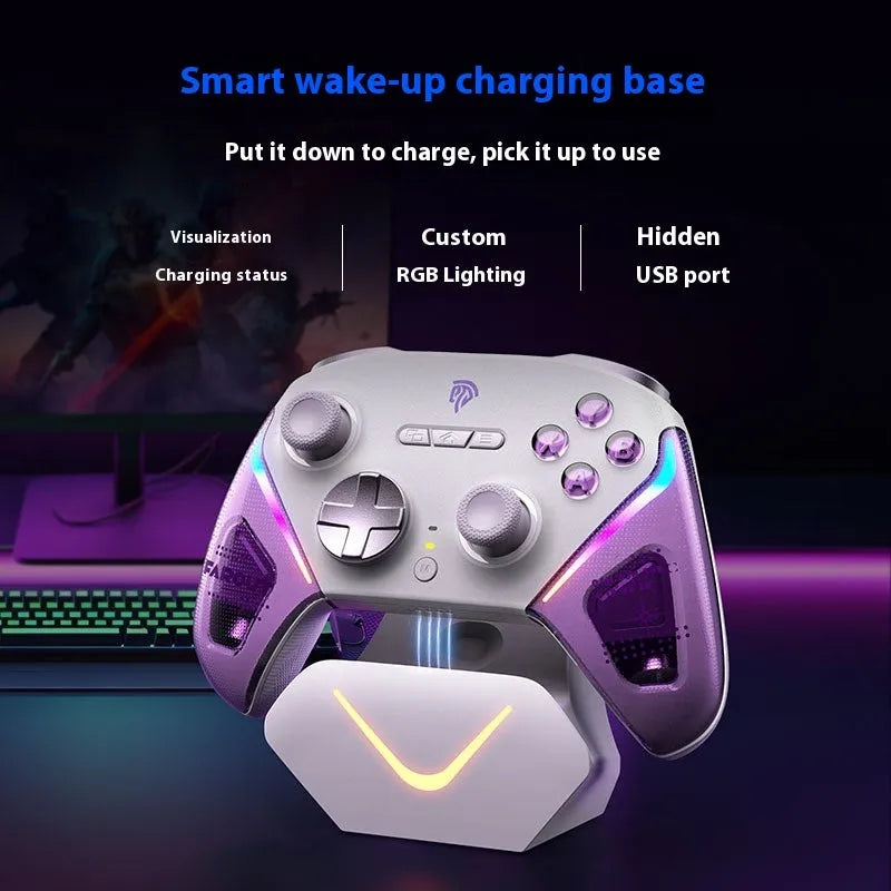 Rocker Smart Startstop gaming controller charging base with dual triggers and Type-C port