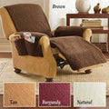 Lamb wool coloured polyester sofa cushion slipcover with elastic edges shown on a cushion.