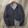 Men's stand collar business casual jacket in polyester blend fabric
