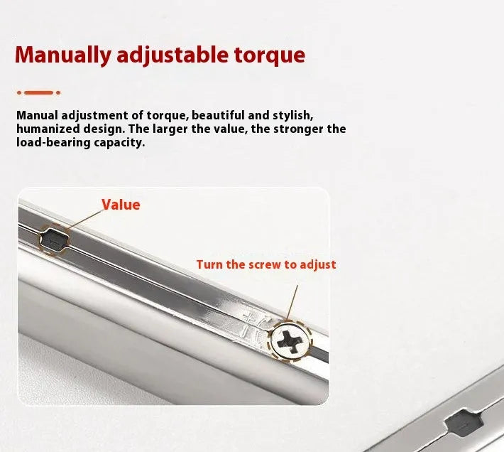 Cold rolled steel tatami cabinet support rod with spring jackstay mechanism in stainless steel finish