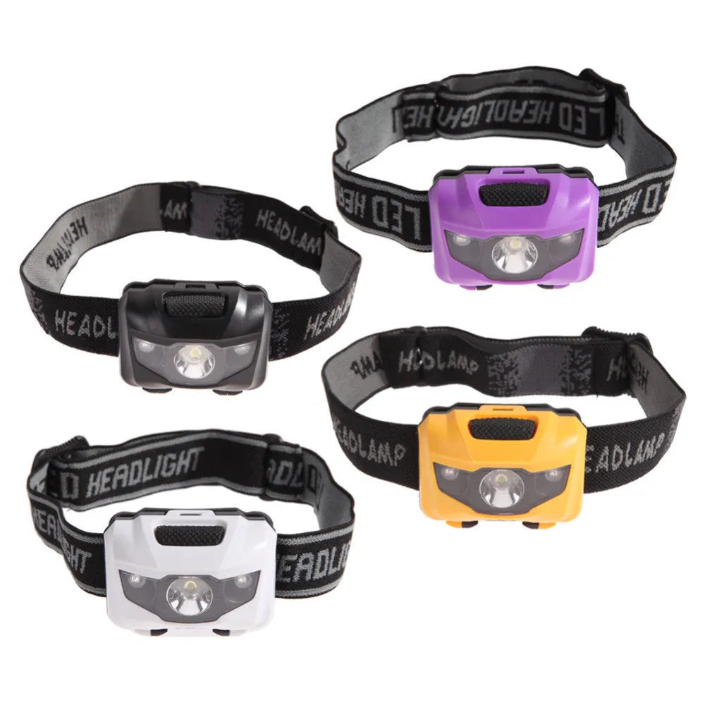 Cat Eye 2 generation head torch in black, showing white and red LEDs on an adjustable head strap.