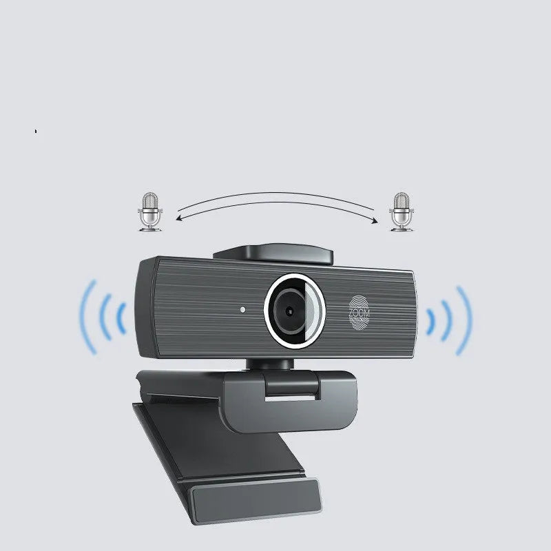 Black 8MP USB computer camera body with magnetic privacy cover and 1.7m cable for 4K video conferencing