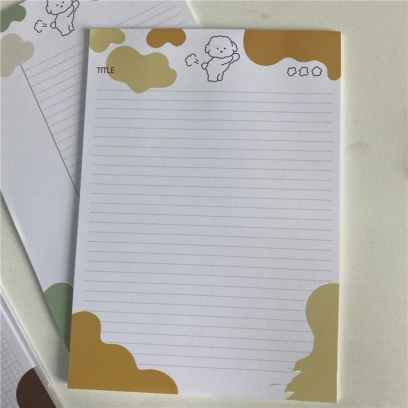 INS Wind Marshmallow Dog B5 sticky note paper pad in one of six colour options, showing 30-page pad.