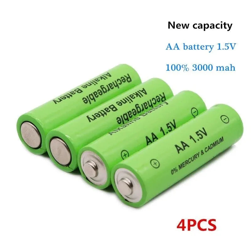 AA alkaline rechargeable battery 3000mAh industrial grade with green casing