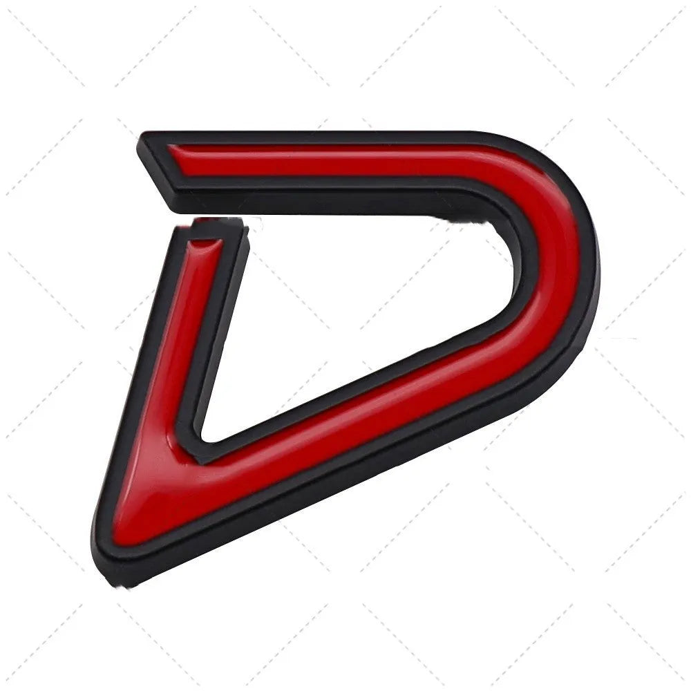 SD metal car bumper sticker in red and black colour option showing vehicle decoration application