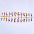 Almond-shaped removable nail armour with floral rose and tulip designs in European American style