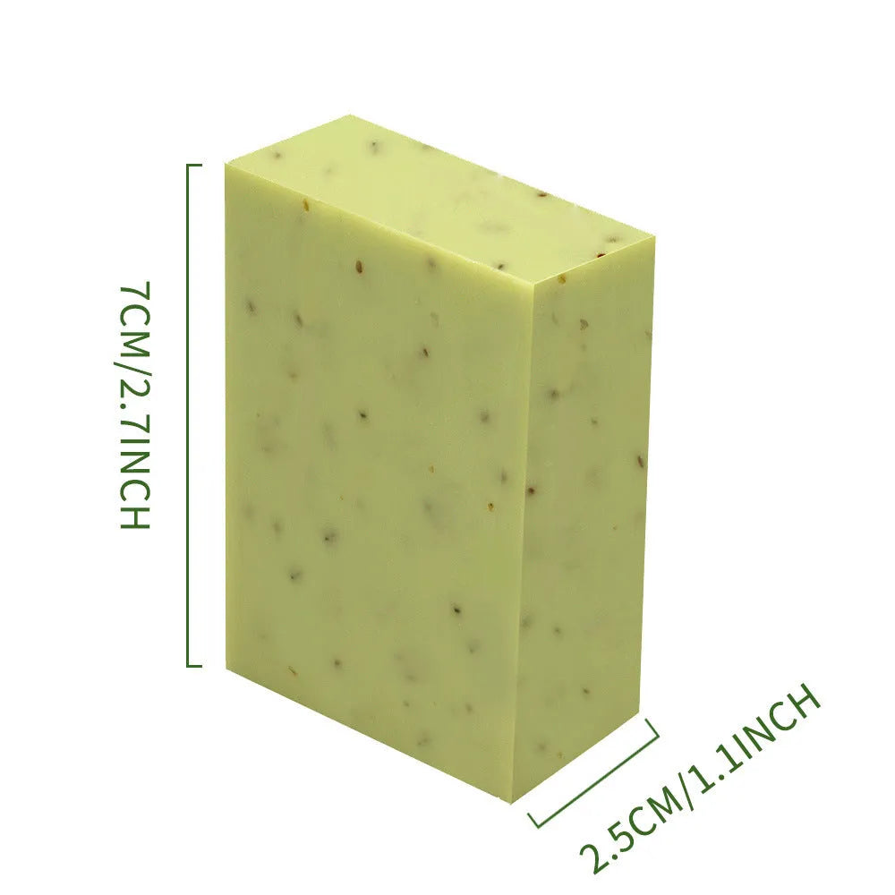 Handmade essential oil soap bar with frosted texture in 100g size