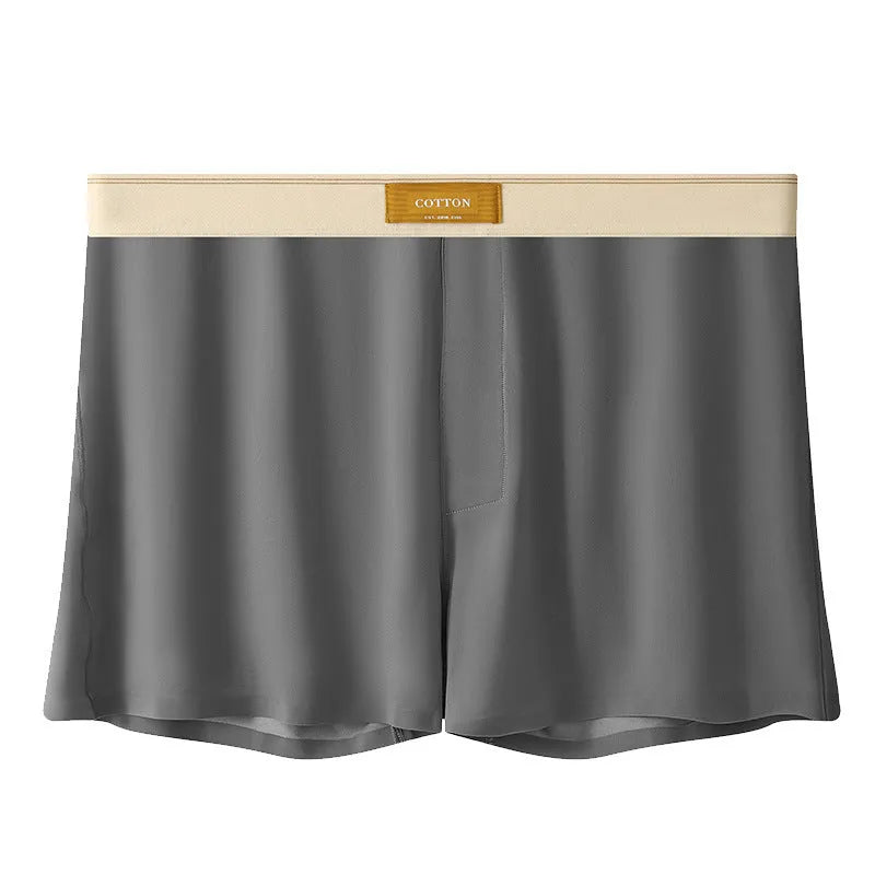 Three pairs of men's solid colour ice silk underwear in loose fit mid-waist design