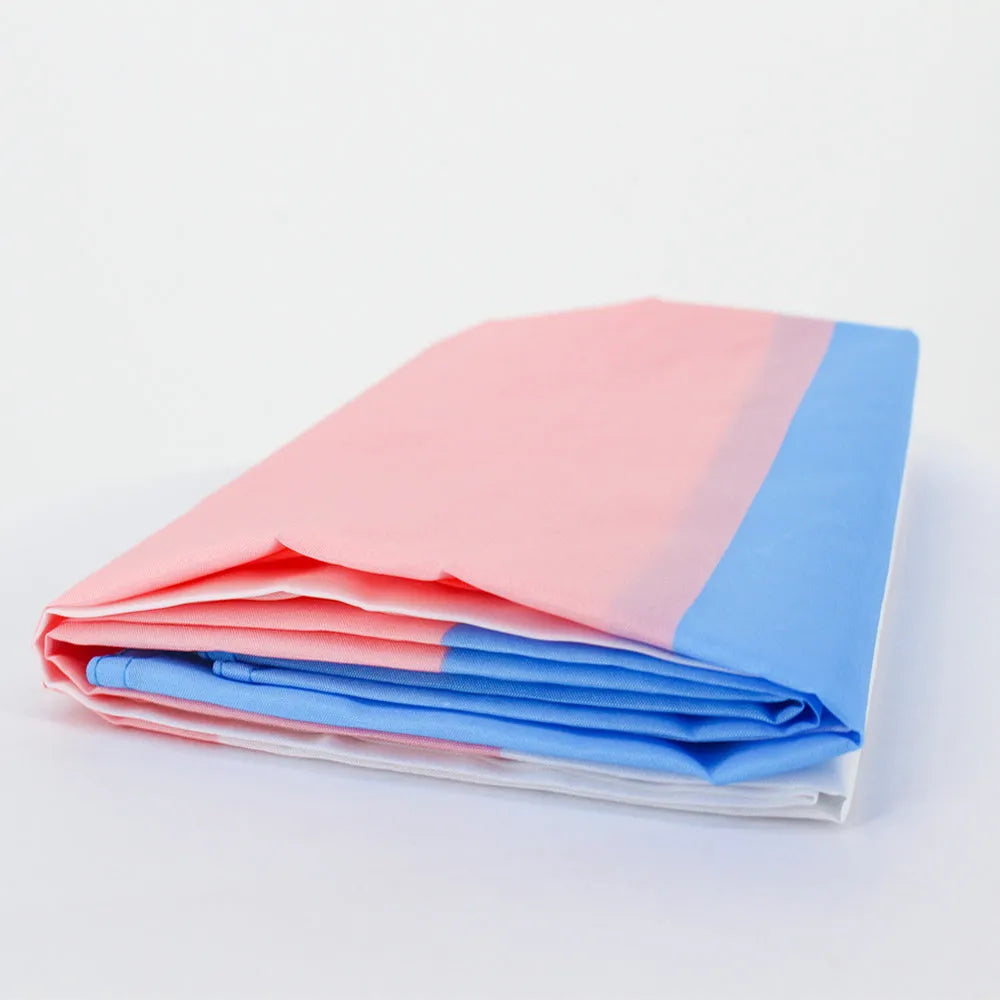 Transgender rainbow flag made of polyester fibre, size 90x150cm, displayed flat