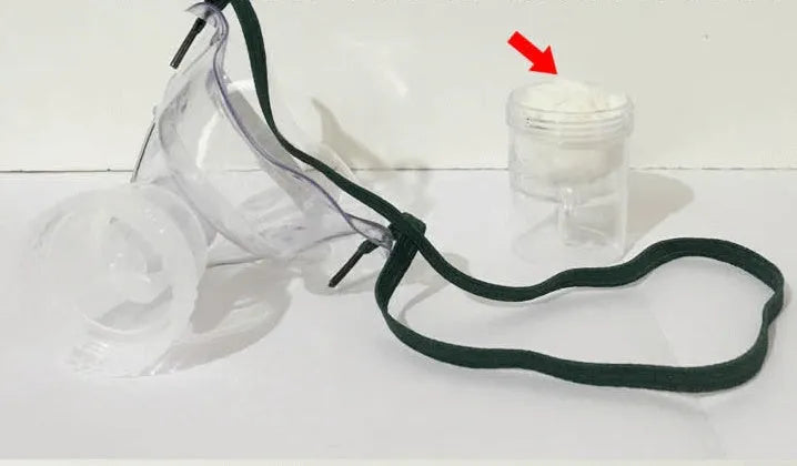 A grey silicone strap extender for face masks to relieve ear pressure.