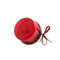 Small cylindrical warning alarm light with flashing beacon and audible alert for fire protection systems
