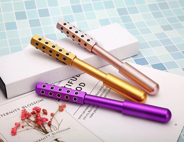 Germanium particles beauty massage roller instrument for facial and eye treatments