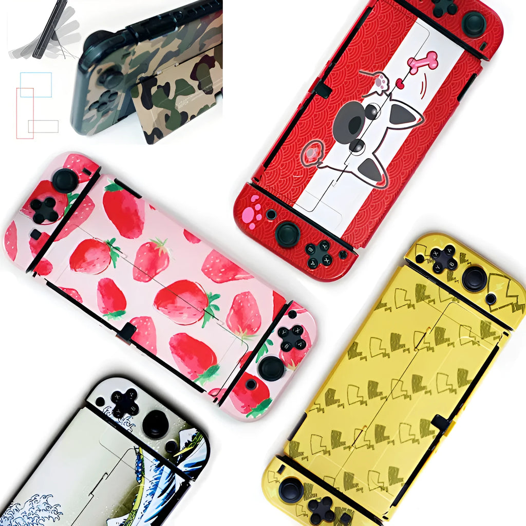 Hard PC protective case for Nintendo Switch OLED console with analogue caps