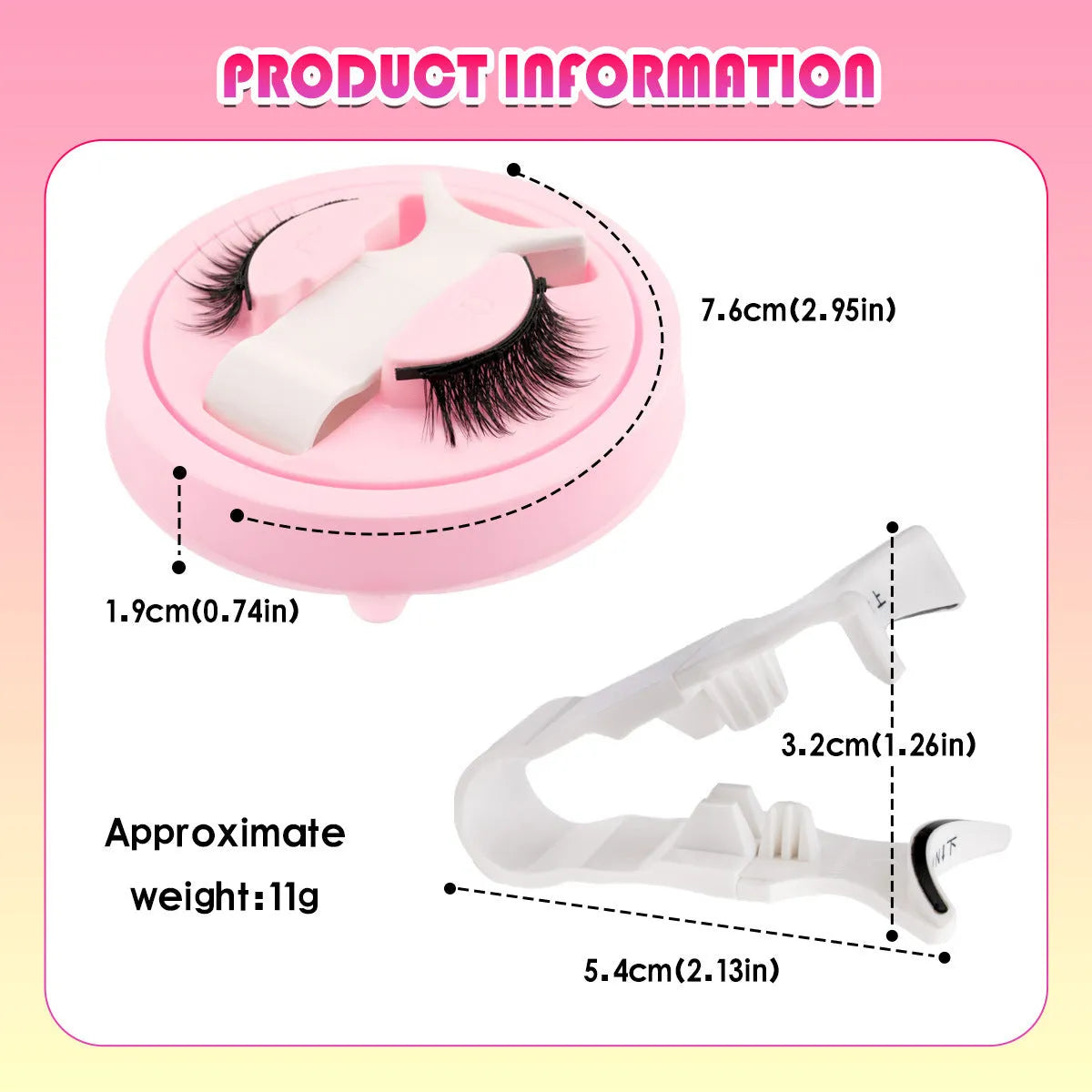 Reusable glue-free waterproof false eyelashes in natural thick style