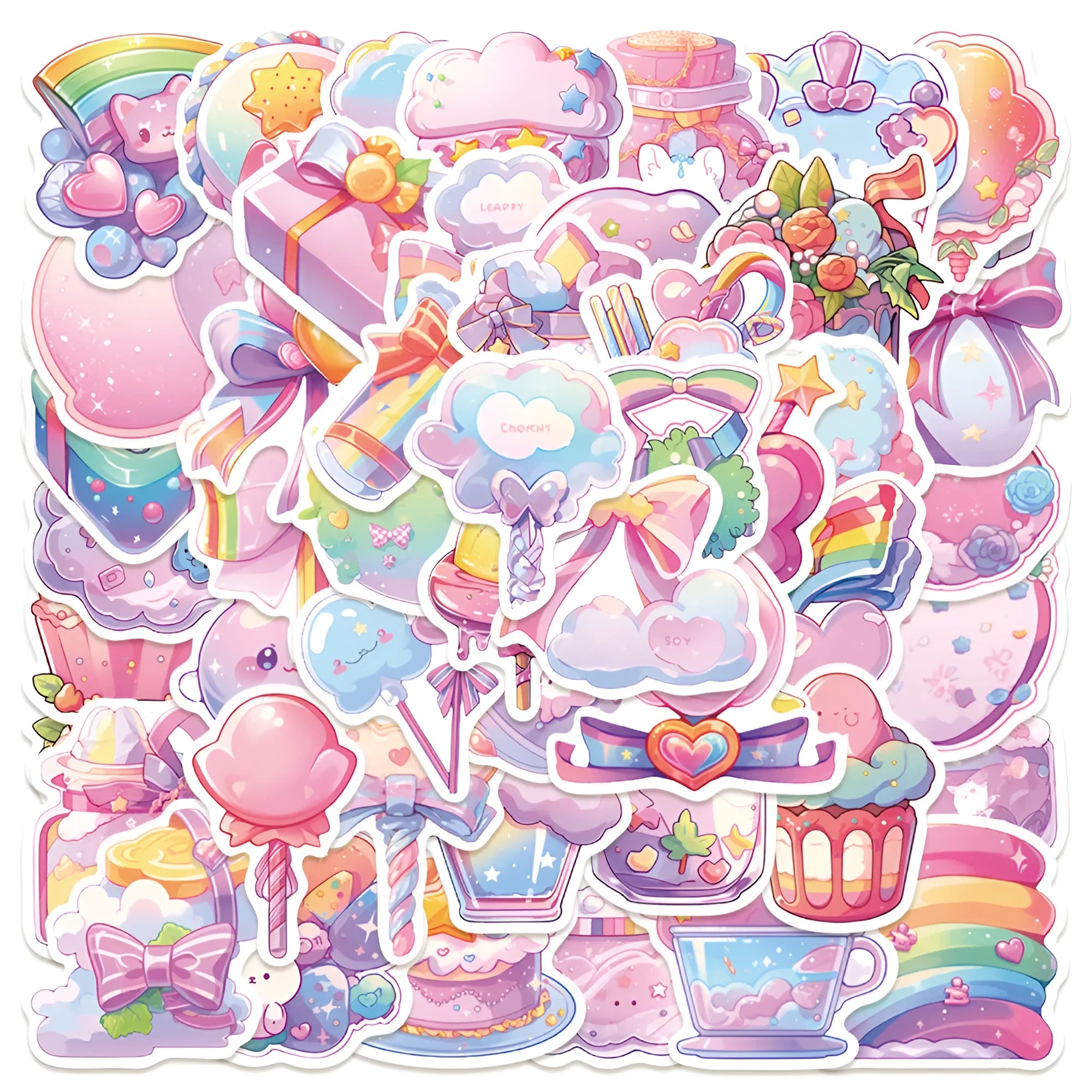 Cute candy small items decorative waterproof stickers for hand account books, sizes 4-7 cm