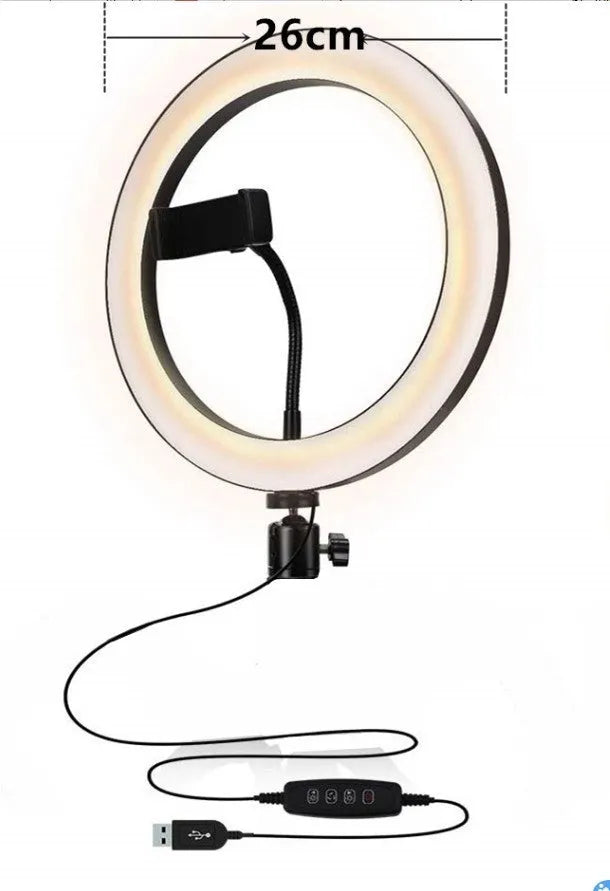 Adjustable mobile phone stand extended to full 110cm height with smartphone mounted