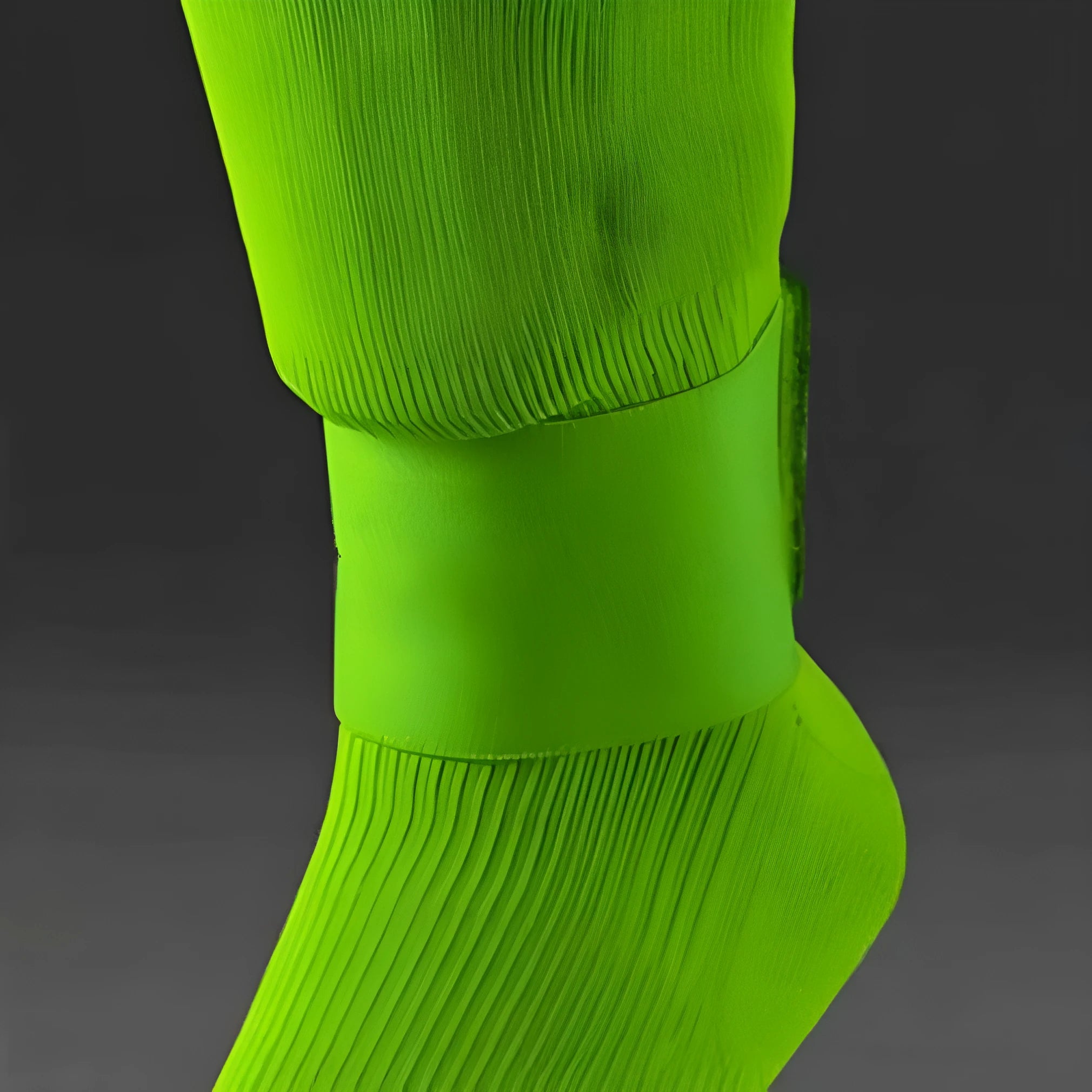 Red rubber shin guard tape belt for football and sports, shown at full 250mm length.