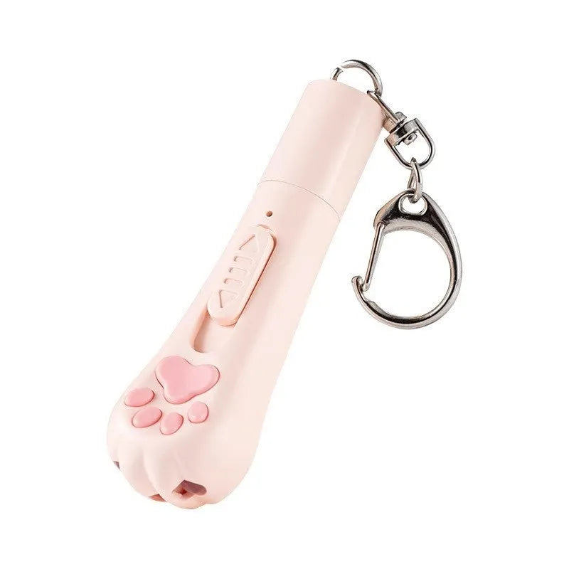 Funny cat charging toy pen light with self-stroke function in cream white, pink, or blue