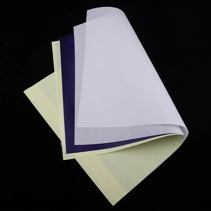 A4 tattoo transfer paper pack with quadruple copy sheets and transfer paste gel for stencil creation