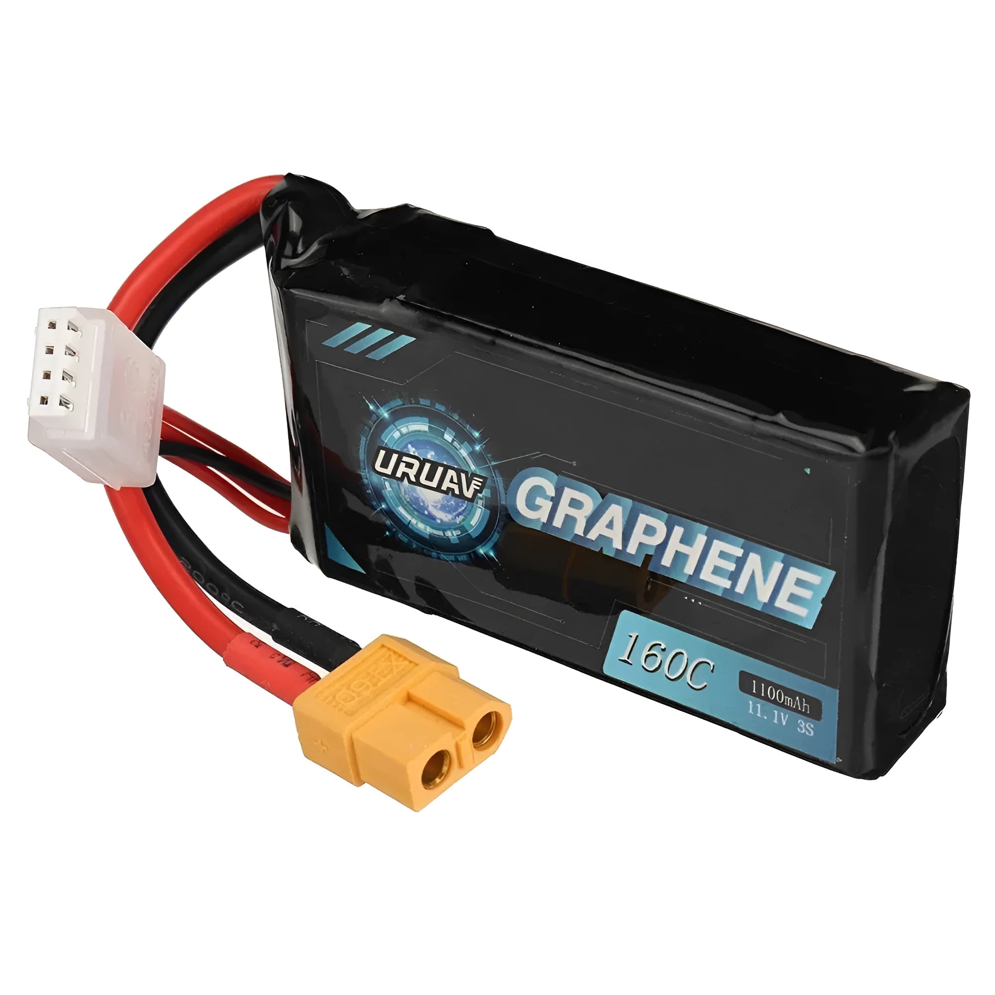 7.4V 1200mAh lithium polymer RC battery with dimensions 15mm by 36mm by 70mm.