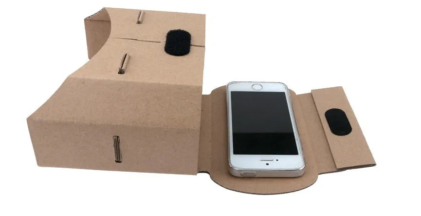 3D virtual reality paper glasses for mobile phones up to 6 inch screen size with corrugated construction