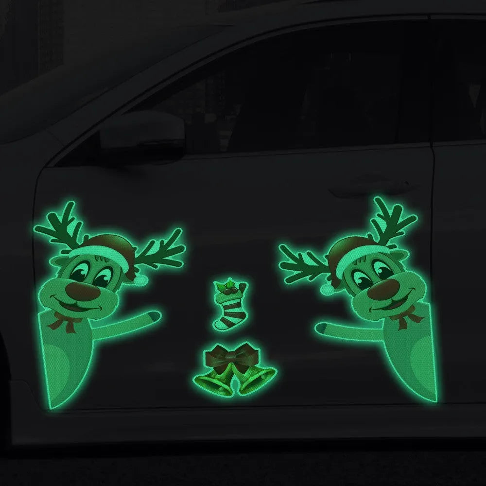 Christmas elk bell magnetic luminous reflective bumper stickers in YFC002 colour