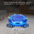 Lazy Smart floor sweeping robot vacuum cleaner in black, blue, or white on hard wood flooring