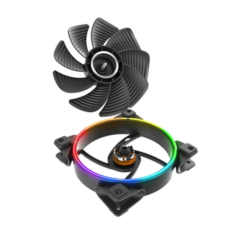 Three black 12cm RGB PC case fans with hydraulic bearing, 120mm x 120mm size
