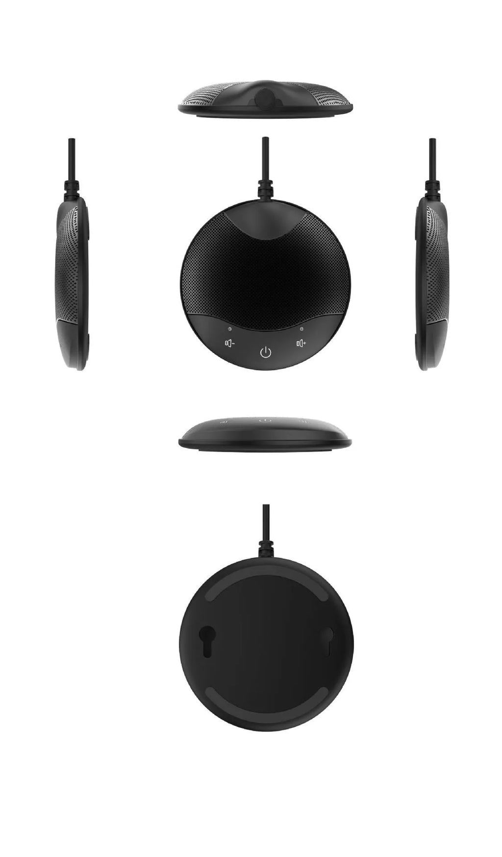 Black USB condenser microphone for conference and gaming with 9cm compact design