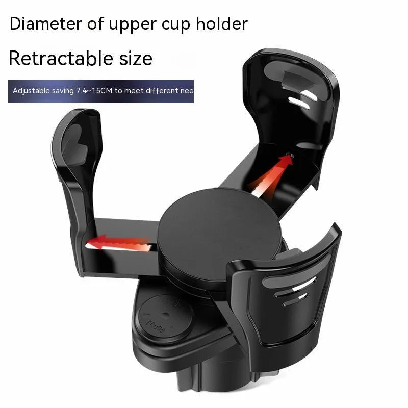 Second generation upgraded car cup holder modification kit with carbon fibre finish