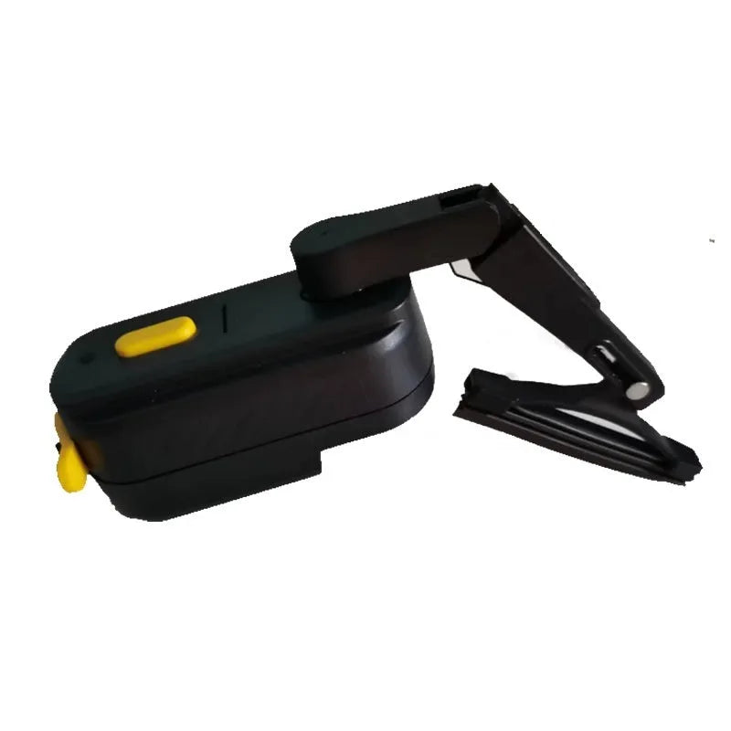 Black motorcycle helmet wiper with 65mm blade and 800mA motor unit with mounting hardware