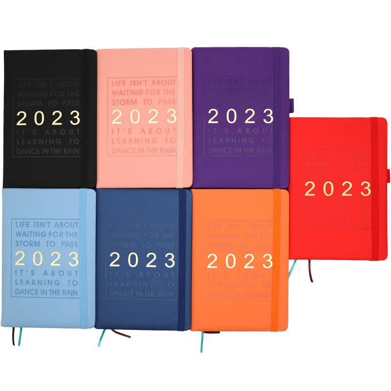 A5 business notebook with imitation leather cover in black, 100gsm paper pages