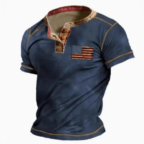 Men's short sleeve lapel button shirt in bird eye cloth polyester for summer sports
