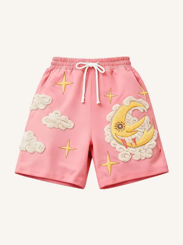 Retro Plus Size Loose Sports Knee Length Shorts for Women and Ladies Casual Summer Bottoms Pink Green Available in M L XL 2XL 3XL Elastic Waist Comfort Fit Shorts for Daily Wear and Light Exercise