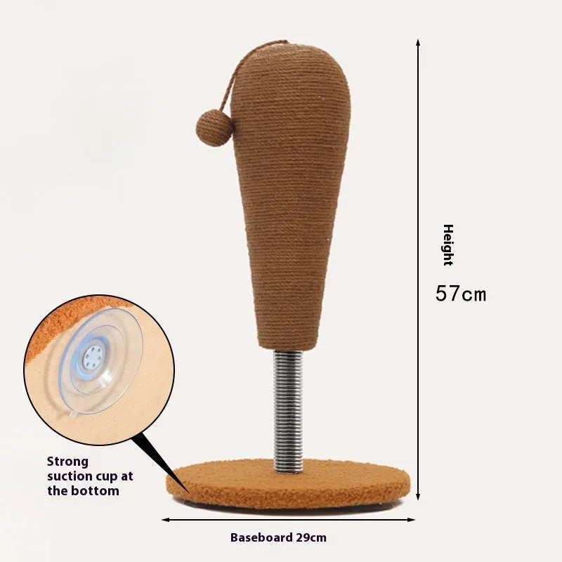 Hemp rope cat scratcher tumbler toy in large and small size options