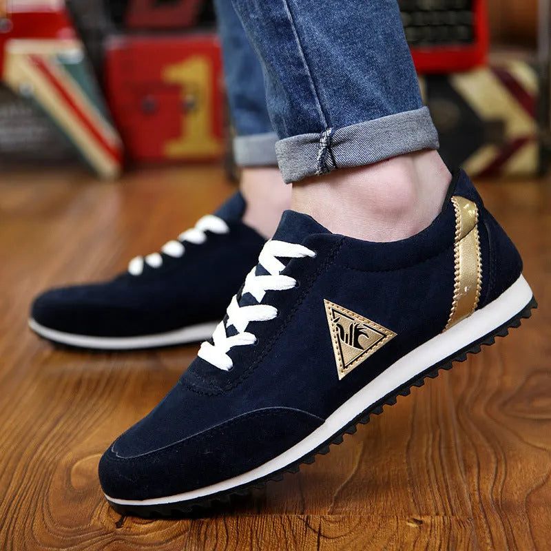 Rooster men's low-top casual shoes in artificial PU leather with rubber sole