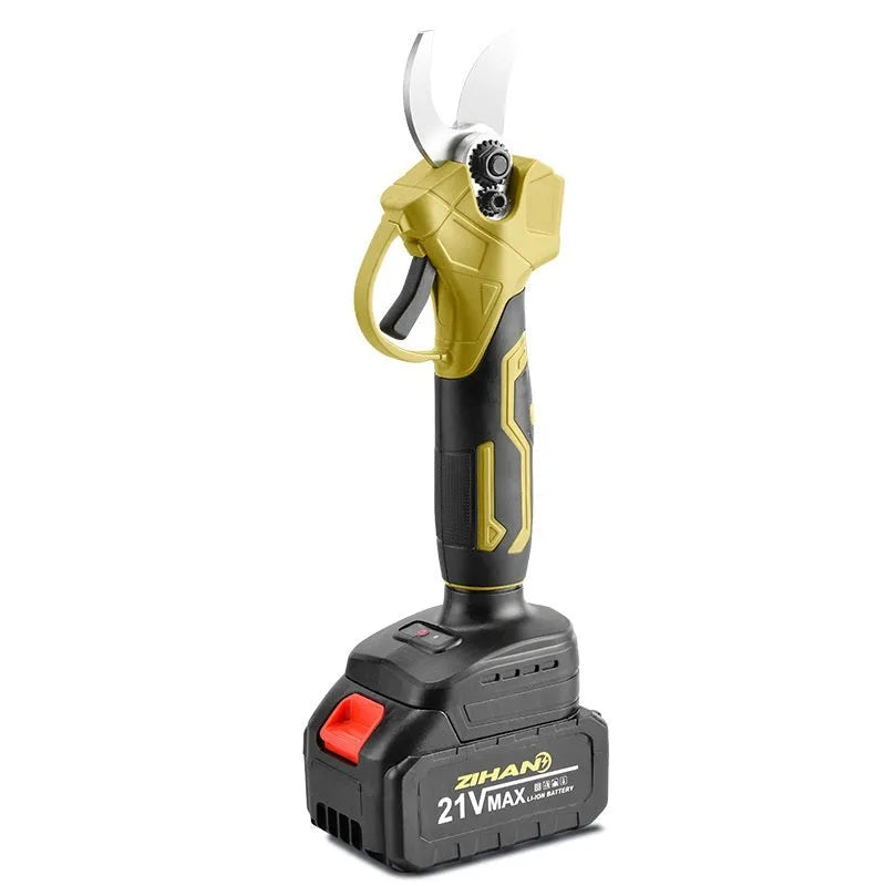 Wireless electric pruning knife with brushless motor, two lithium batteries, and five-section plastic storage case