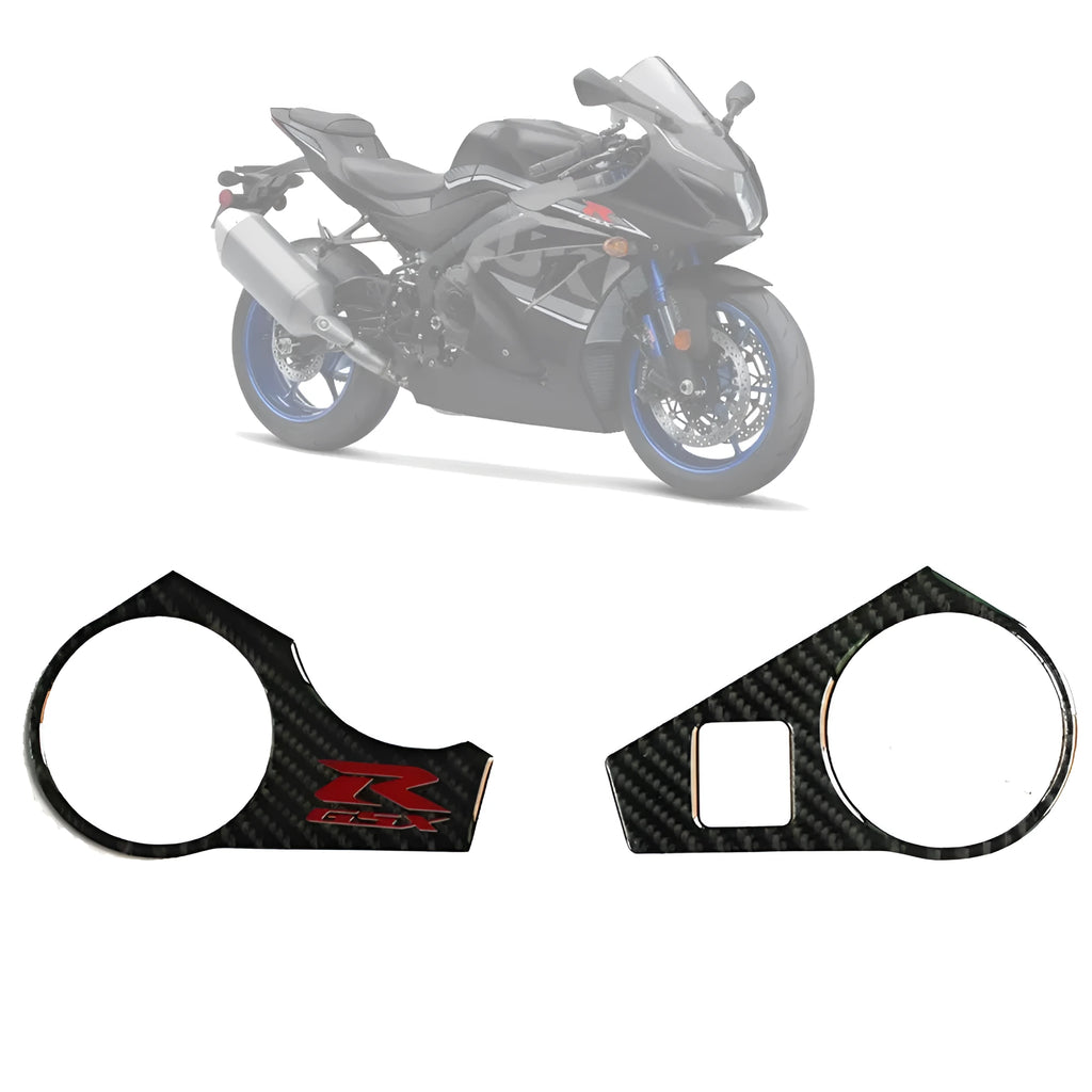 Black carbon fibre adhesive sticker for SUZUKI GSXR1000 L1 motorcycle upper connective plate, 2009-2016 models
