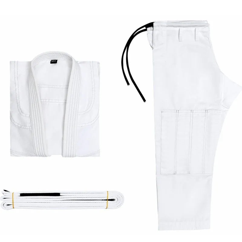 Brazilian Jiu-jitsu thin cotton blend training set top and trousers on mannequin.