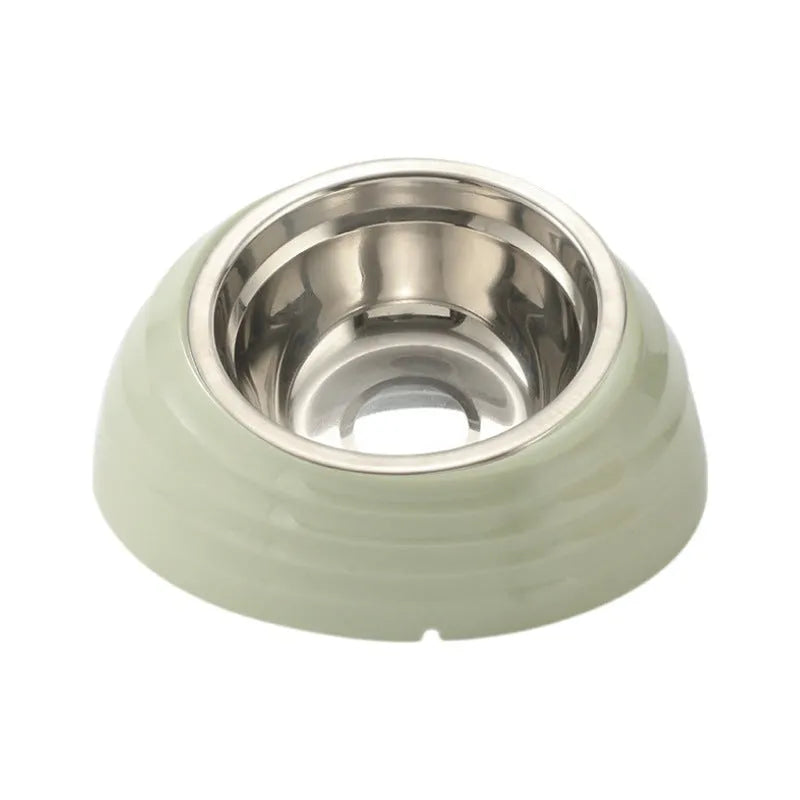 Stainless steel cat bowl with plastic base in choice of colours