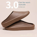 Men's closed-toe non-slip EVA slippers in beige for summer outdoor wear