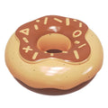 TPR rubber donut dog chew toy in pink with textured surface for teeth cleaning