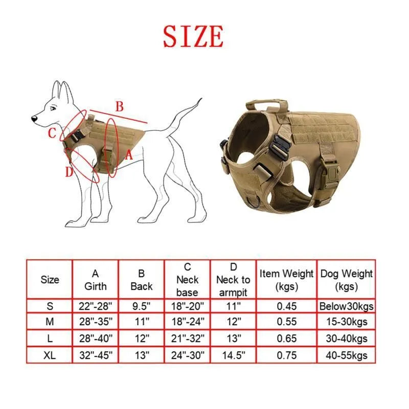 Polyester dog training battle suit vest set with adjustable harness in camouflage pattern