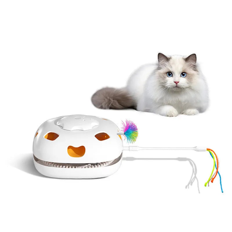Colourful plastic cat self-stimulation toy measuring 19.8x11.5x19.5cm