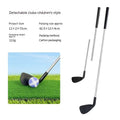 Metal golf practice putting club shown in adult size and children's size options for outdoor use.