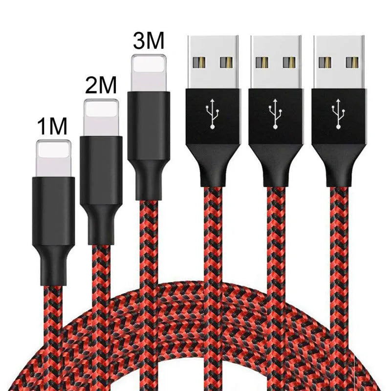 Braided fast charging Micro USB cable for Android phones in black and red colour