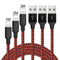 Braided fast charging Micro USB cable for Android phones in black and red colour