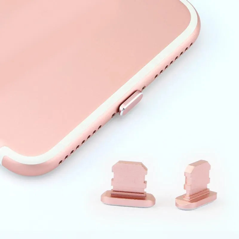 Aluminium alloy iPhone charging port dust plug in eight colour options