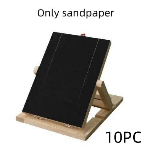 Wooden dog scratch board with replaceable sandpaper surface, black, 34.97 by 24.99 cm